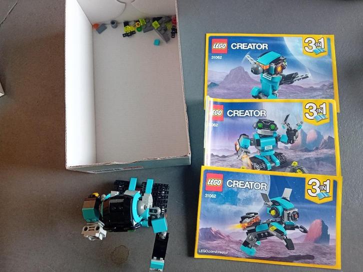 Lego Creator 3 in 1 Robotverkenner 31062, Kinderen en Baby's, Speelgoed | Duplo en Lego, Zo goed als nieuw, Lego, Complete set