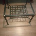 Salontafel met gehard glas 68 x 68 x 44 cm zwart, Ophalen, 50 tot 100 cm, Vierkant, Nieuw