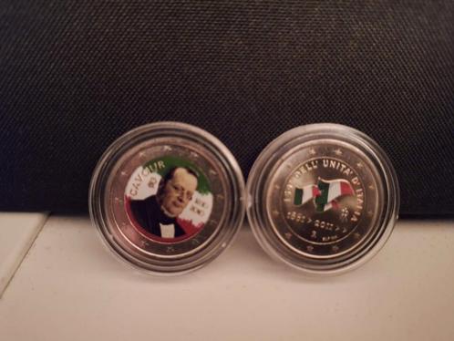 lot van 2 gekleurde Italiaanse 2 euromunten, Postzegels en Munten, Edelmetalen en Baren, Ophalen of Verzenden