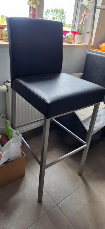 3 nouvelles chaises de bar en cuir noir, Enlèvement, Neuf