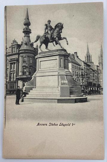 Carte postale ancienne 1930 Anvers Statue Léopold I, Enlèvement ou Envoi, 1920 à 1940, Non affranchie, Anvers