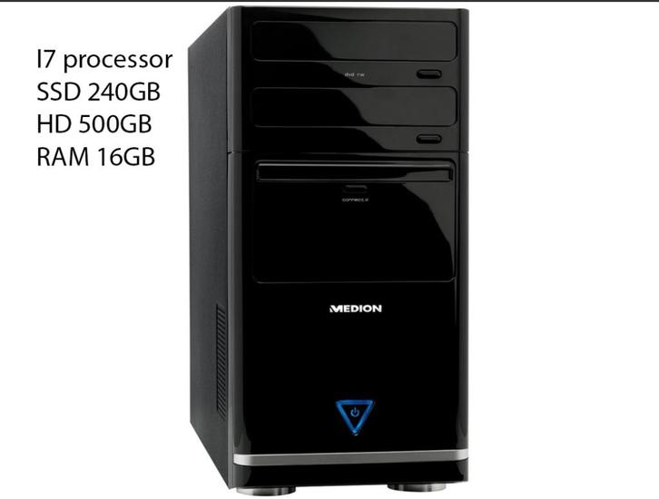 Computer I7 MEDION met snelle SSD en Windows11, Computers en Software, Desktop Pc's, Gebruikt, HDD, SSD, Met videokaart, Ophalen