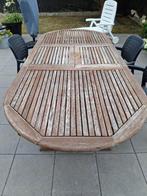 Op te knappen tuintafel in teak voor 6 tot 8 personen, Tuin en Terras, Tuintafels, Ophalen, Gebruikt