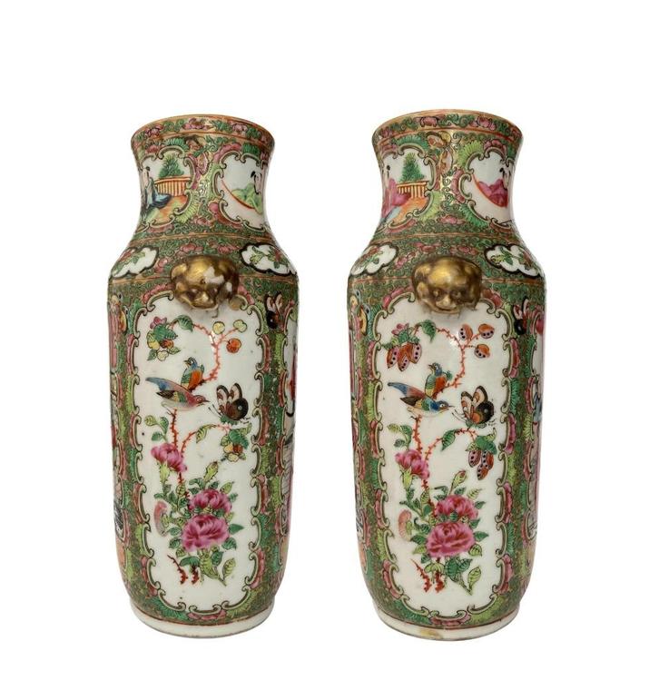 Canton porseleinen vazen Qing-dynastie Guangxu-periode, Antiek en Kunst, Antiek | Porselein, Ophalen of Verzenden