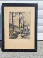 gravure fin d hiver signe jos delfosse, Antiek en Kunst, Ophalen of Verzenden