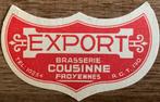 Étiquette de bière EXPORT/BRASSERIE COUSINNE/FROYENNES, Collections, Enlèvement ou Envoi, Comme neuf, Autres types