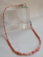 K2-L- Koraal Ketting-Staafjes-Licht Roze 41cm., Handtassen en Accessoires, Kettingen, Verzenden, Nieuw, Roze, Steen of Mineraal