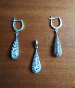 Zilveren oorbellen en hanger met meesterlijk filigraan, Handtassen en Accessoires, Oorbellen, Zilver, Hangers, Zilver, Verzenden