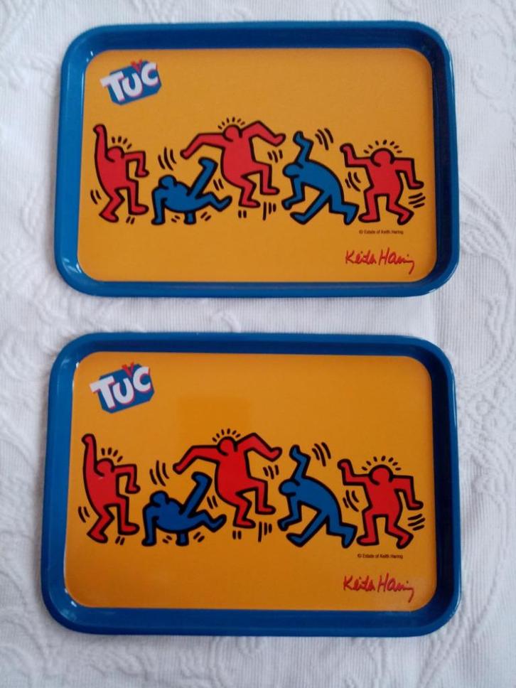 Keith Haring jaren 70 klein geëmailleerd koekjesbord, Antiek en Kunst, Curiosa en Brocante, Ophalen of Verzenden
