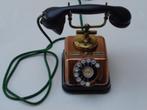 Oude Koperen Telefoon met Draaischijf uit 1930, Ophalen of Verzenden, Gebruikt, Met draaischijf