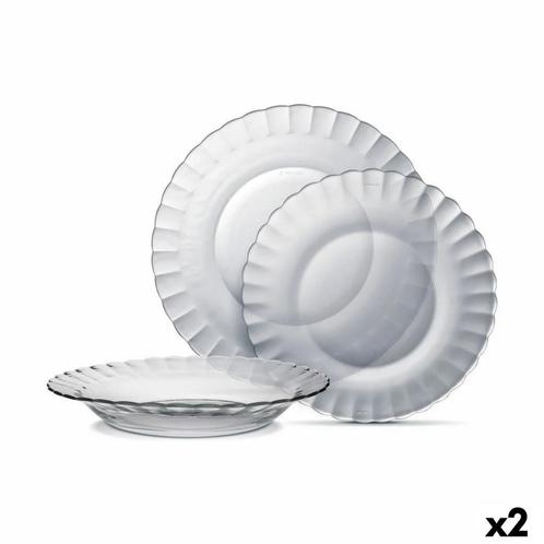 Servies in glas Duralex, Paris, glazen borden, Huis en Inrichting, Keuken | Servies, Gebruikt, Bord(en), Glas, Ophalen