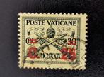 Vaticaanstad 1931 - pauselijk wapen met opdruk in rood, Ophalen of Verzenden, Gestempeld