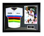Tadej Pogacar UCI wereldkampioen Gesigneerde Ingelijst Shirt, Sport en Fitness, Ophalen of Verzenden, Nieuw, Overige typen
