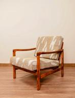 Vintage armchair safari beige mid century modern design 1960, Enlèvement ou Envoi