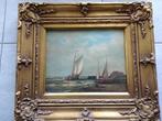 Schilderij op paneel van Q Bastin Boten op zee, Antiek en Kunst, Ophalen