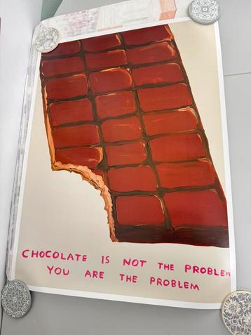 Kunstwerk - Chocolate is Not the Problem by David Shrigley beschikbaar voor biedingen