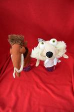 set ICE AGE : handpoppen Manfred en Scrat, Kinderen en Baby's, Speelgoed | Poppen, Ophalen of Verzenden, Gebruikt, Overige typen