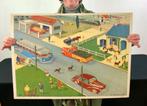 Vintage schoolkaart verkeer, oldtimers auto's, moto's , Esso, Ophalen of Verzenden, Overige thema's
