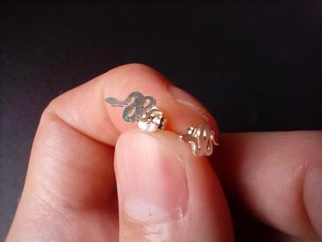 Nouvelles boucles d'oreilles serpent unisexes en argent ster