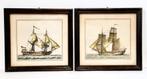 Handgekleurde gravures van Hollandse Schepen., Ophalen of Verzenden