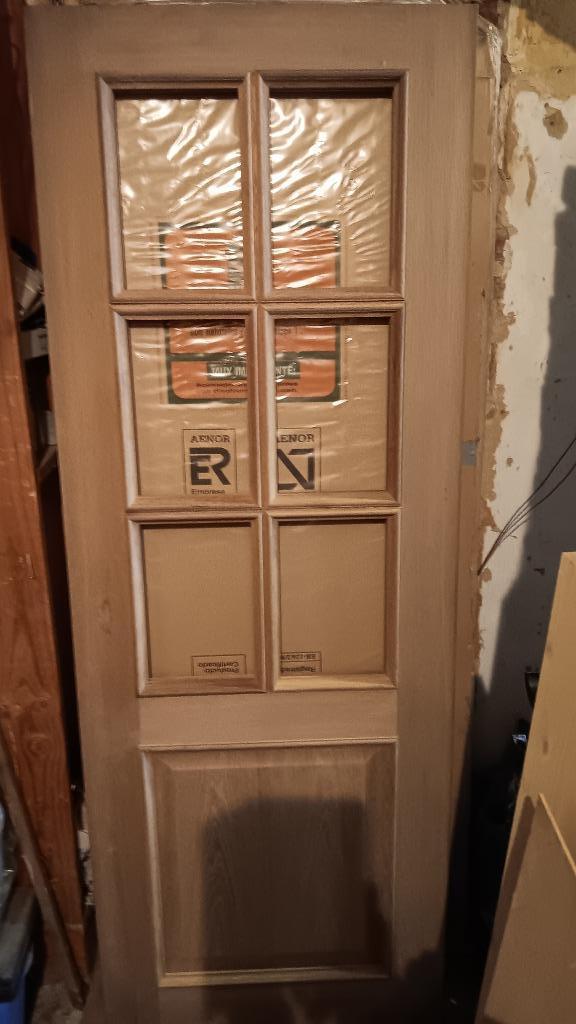 EIKEN BINNENDEUREN, Doe-het-zelf en Bouw, Deuren en Vliegenramen, Nieuw, Binnendeur, 200 tot 215 cm, Minder dan 80 cm, Glas, Hout