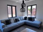 Blauwe zetel (STOF) met vier kussens, Huis en Inrichting, Ophalen, Gebruikt, Stof