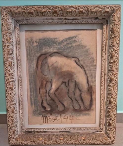 "Paard" van Maurice Boel uit 1944!, Antiek en Kunst, Kunst | Schilderijen | Klassiek, Ophalen of Verzenden