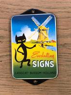 Langcat emaille deurpostje, Verzamelen, Ophalen of Verzenden, Zo goed als nieuw, Reclamebord