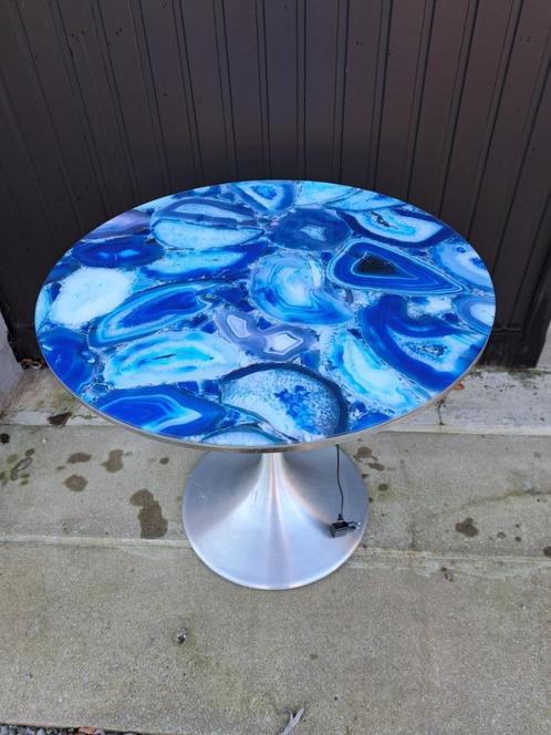 Vintage 1970  Unieke Ronde Eetkamer Tafel Met Verlichting, Huis en Inrichting, Tafels | Eettafels, Zo goed als nieuw, 50 tot 100 cm