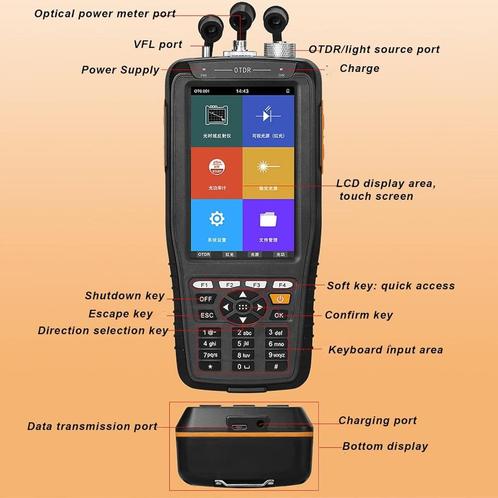 AUA28A OTDR Fiber Optic Tester 100-240V Portable, Doe-het-zelf en Bouw, Meetapparatuur, Nieuw, Ophalen of Verzenden