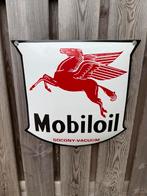Mobiloil emaille bord REPRODUCTIE, Ophalen, Nieuw, Reclamebord