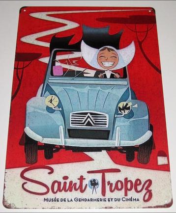 CITROEN 2CV : Metalen Bord CITROEN 2CV - SAINT TROPEZ beschikbaar voor biedingen