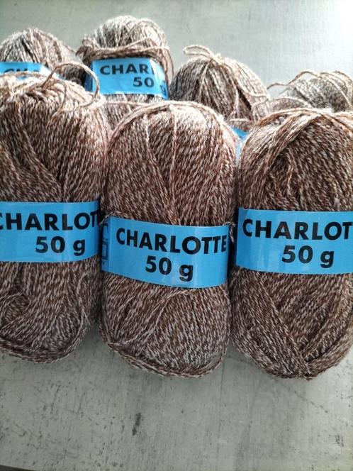 Charlotte wollen bal in gevlekt bruin (7 ballen)., Hobby en Vrije tijd, Breien en Haken, Ophalen of Verzenden