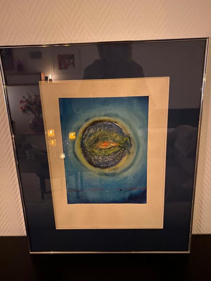 Guido Legrand (1938-2019) -ingelijste ets/kleurtekening, Antiek en Kunst, Kunst | Schilderijen | Abstract, Ophalen