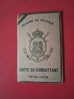 Carte du Combattant Belge 1914-1918, Collections, Enlèvement ou Envoi, Armée de terre, Autres types