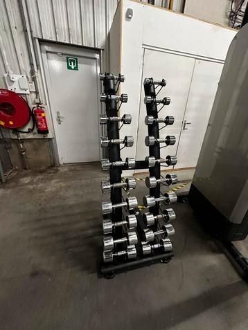 Chrome Dumbells 1kg t/m 10kg + Opbergrek beschikbaar voor biedingen