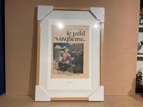 Tintin - Lithographie petit vingtieme "en Amerique", Verzamelen, Stripfiguren, Zo goed als nieuw, Plaatje, Poster of Sticker, Kuifje