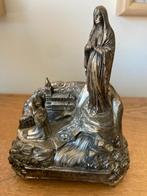 Beeld in metaal Bernadette en OLV Maria  Lourdes vintage, Ophalen of Verzenden
