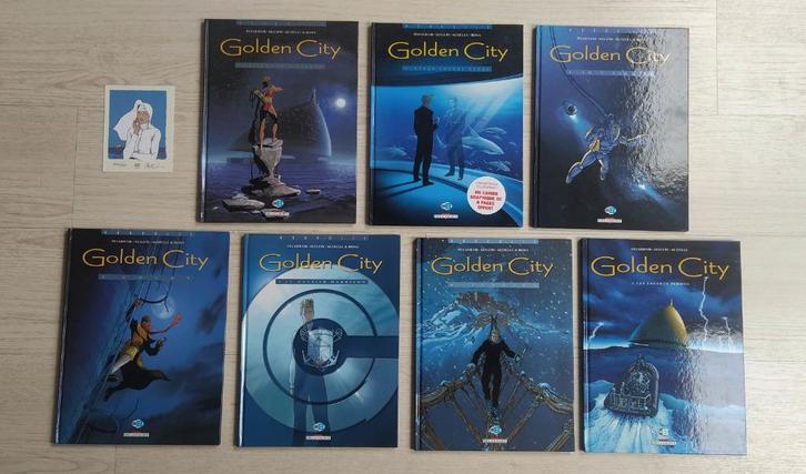 Golden City 1 à 7 + ex-libris N&S - Presque tout en EO, Boeken, Stripverhalen, Gelezen, Complete serie of reeks, Ophalen of Verzenden