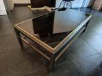 Vintage messing salontafel, Huis en Inrichting, Tafels | Salontafels, Ophalen, Gebruikt, Glas