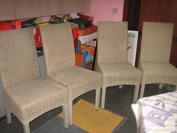 rieten hoge stoelen, Enlèvement, Utilisé, Osier ou Rotin, Quatre