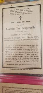 Heel oud bidprentje robertus van compernolle overleden 1866, Verzamelen, Ophalen of Verzenden