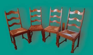 4 rieten stoelen
