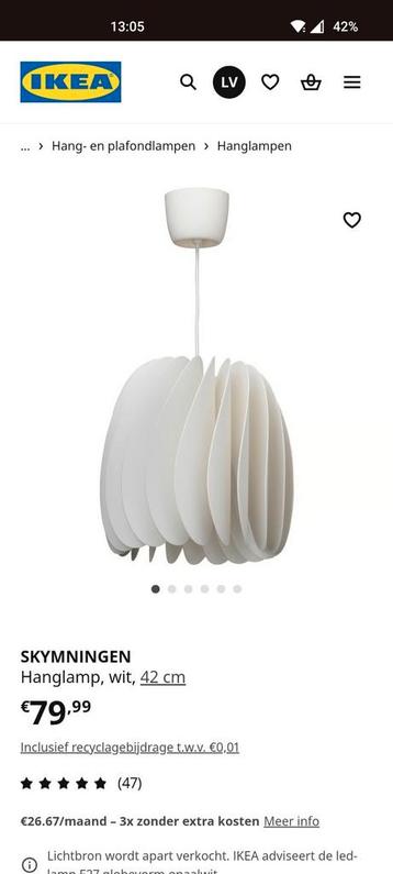 Hanglamp SKYMNINGEN (Ikea) beschikbaar voor biedingen