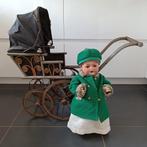 Oude poppenwagen + pop Heubach Koppelsdorf 342-5 Germany., Antiek en Kunst, Antiek | Speelgoed, Ophalen