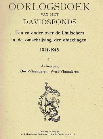 Oorlogsboek van het Davidsfonds, dl 2. uitg.1927, over Duits beschikbaar voor biedingen