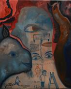 Tableau abstraite de une histoire vraie, signé par joky kamo, Antiquités & Art, Enlèvement