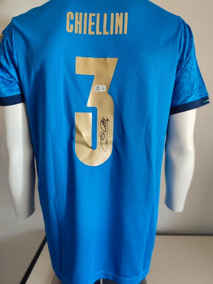Gesigneerd nationaalItalië shirt door Chiellini met Beckett, Verzamelen, Sportartikelen en Voetbal, Nieuw, Shirt, Ophalen of Verzenden