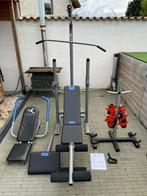Home gym: benchpress BM 530 + halterrek + buikspierbank, Sport en Fitness, Benen, Zo goed als nieuw, Ophalen