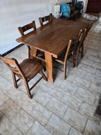 Eikenbtafel met 6 eiken stoelen, Huis en Inrichting, Ophalen